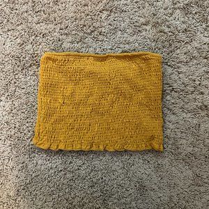 Yellow Strapless Crop Top